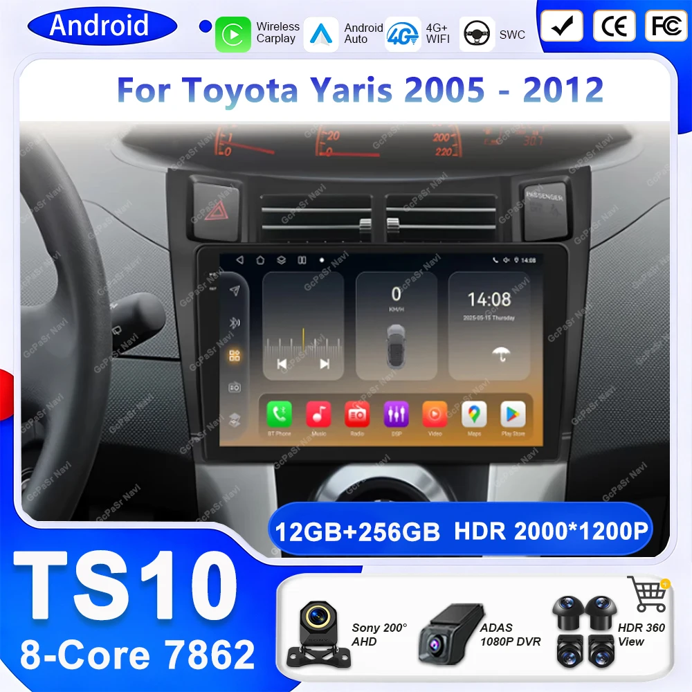 Android 16 Car Radio For Toyota Yaris 2005 - 2012 wireless CarPlay Android Auto Multimedia Navigation Player Video Stereo 4G WIF
Android 16 Car Radio For Toyota Yaris 2005 - 2012 wireless CarPlay Android Auto Multimedia Navigation Player Video Stereo 4G WIF