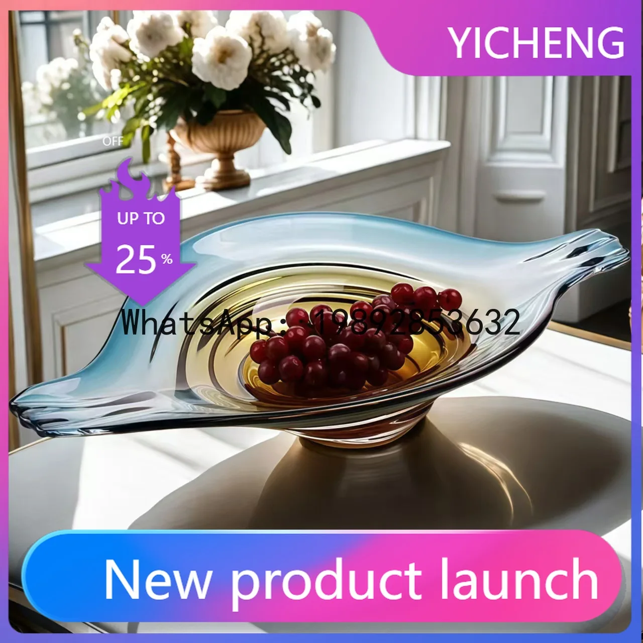 Hys glass art murano glass fruit bowl - home living room dried fruit serving dish - decorative plate
Hys glass art murano glass fruit bowl - home living room dried fruit serving dish - decorative plate
