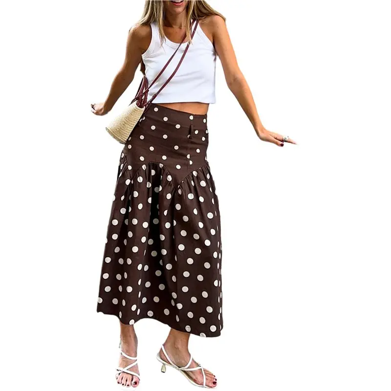 NEW-Women's Polka Dot High Waist Light-Weight Gathered Hem Casual Flowy A Line Midi Skirt
NEW-Women's Polka Dot High Waist Light-Weight Gathered Hem Casual Flowy A Line Midi Skirt