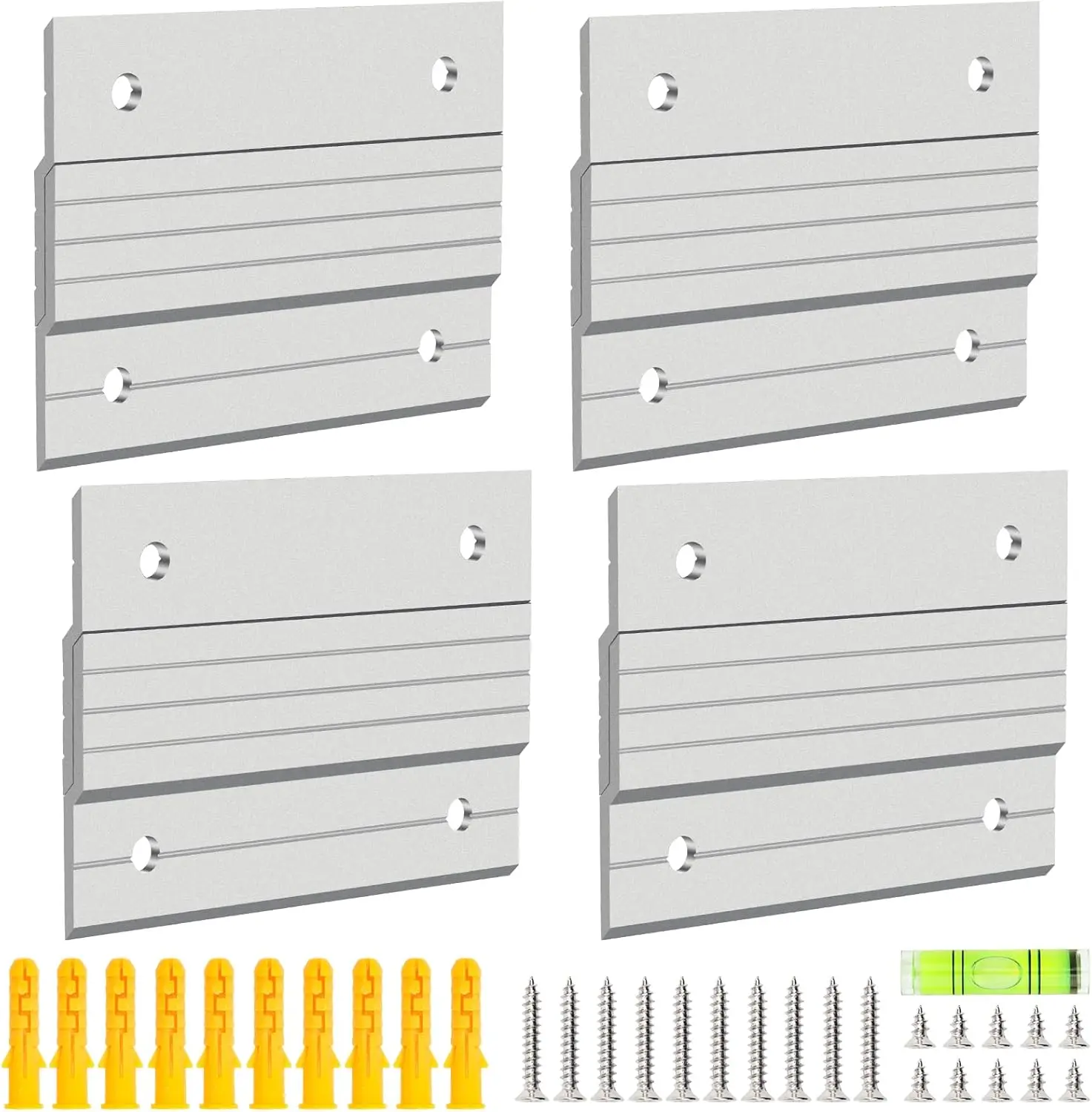 4 Pairs French Cleat Picture Hanger, Aluminum Z Bar Wall Mount for Frames, Mirrors, with Screws & Level Tool (4 inch)
4 Pairs French Cleat Picture Hanger, Aluminum Z Bar Wall Mount for Frames, Mirrors, with Screws & Level Tool (4 inch)