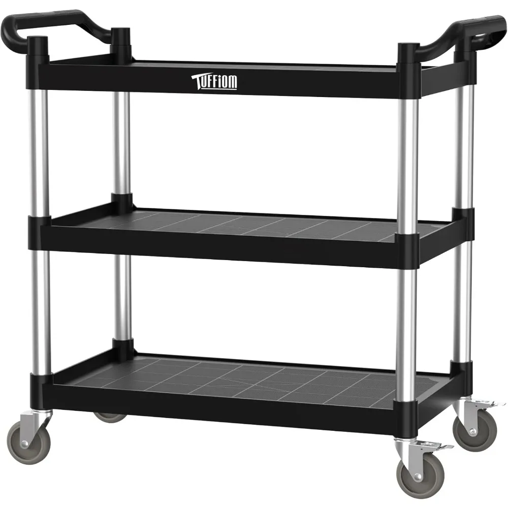 Plastic Service Utility Cart with Wheels,Heavy Duty 450lbs Capacity, 3-Tier Commercial Rolling, Ideal for Restaurant, Foodservi
Plastic Service Utility Cart with Wheels,Heavy Duty 450lbs Capacity, 3-Tier Commercial Rolling, Ideal for Restaurant, Foodservi