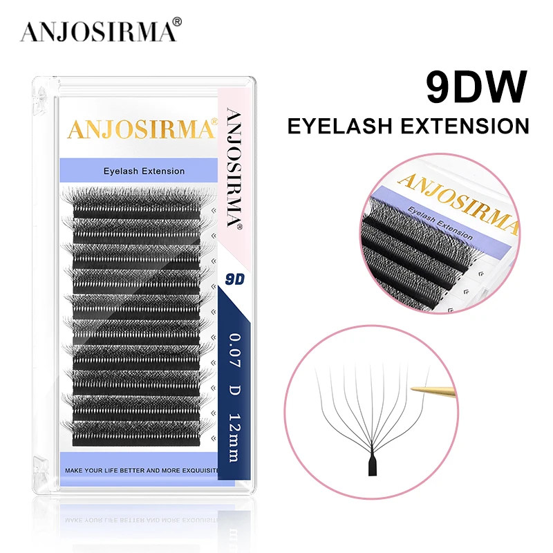 ANJOSIRMA 9D-W Shaped Eyelash Extension 0.07D Curl 8-15mm Length.Soft Natural false eyelashes Premade Fans Automatic Flowering
ANJOSIRMA 9D-W Shaped Eyelash Extension 0.07D Curl 8-15mm Length.Soft Natural false eyelashes Premade Fans Automatic Flowering