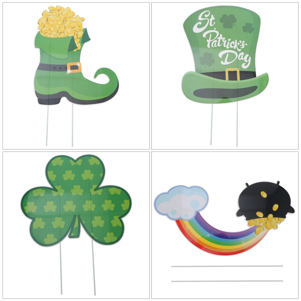 4Pcs St Patrick's Day Lawn Signs Party Yard Stakes Garden Hollow Board Decorative naments Outdoor Festival Bright Natural
4Pcs St Patrick's Day Lawn Signs Party Yard Stakes Garden Hollow Board Decorative naments Outdoor Festival Bright Natural