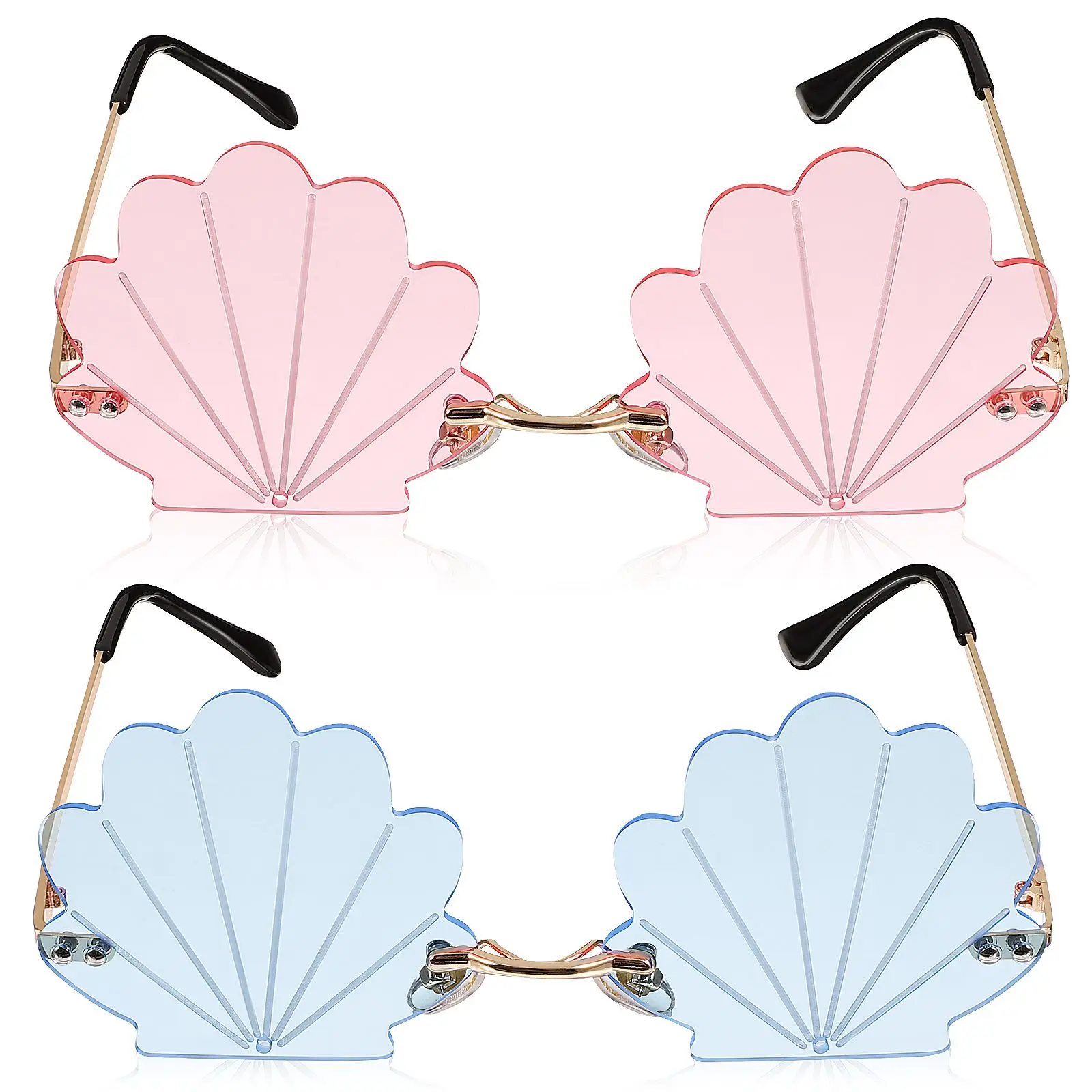 Seashell Sunglasses 2 Pairs Decorative Rimless Mushroom Lenses Kids Child Party Eyewear Disco Funky Rave Accessories
Seashell Sunglasses 2 Pairs Decorative Rimless Mushroom Lenses Kids Child Party Eyewear Disco Funky Rave Accessories