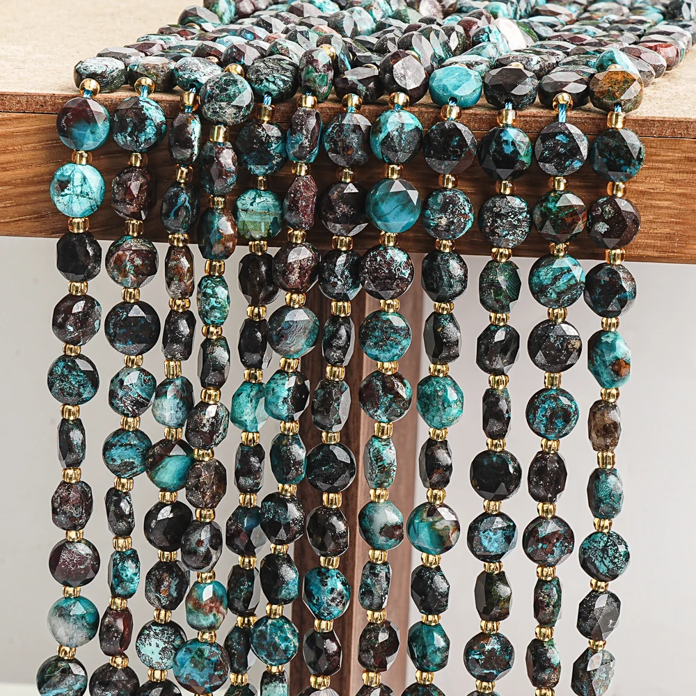 8MM Dark Brown Blue Azurite Malachite Quartz Beads Genuine Natural Gemstone Faceted Coin Loose Beads for Jewelry Making DIY
8MM Dark Brown Blue Azurite Malachite Quartz Beads Genuine Natural Gemstone Faceted Coin Loose Beads for Jewelry Making DIY