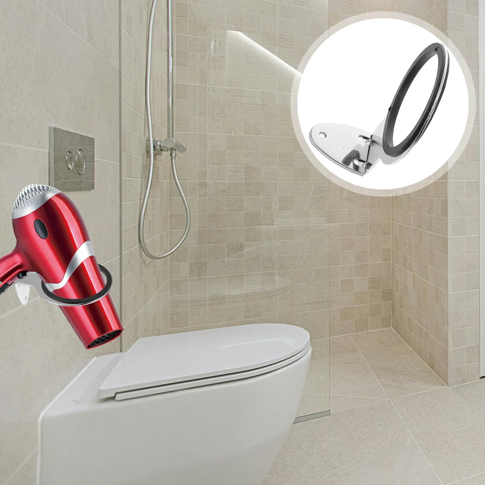 Hair Dryer Holder Black Metal Wall Mount Blow Dryer Hanger Hair Tool Organizer Bathroom Storage Stand Bracket Styling Accessory
Hair Dryer Holder Black Metal Wall Mount Blow Dryer Hanger Hair Tool Organizer Bathroom Storage Stand Bracket Styling Accessory