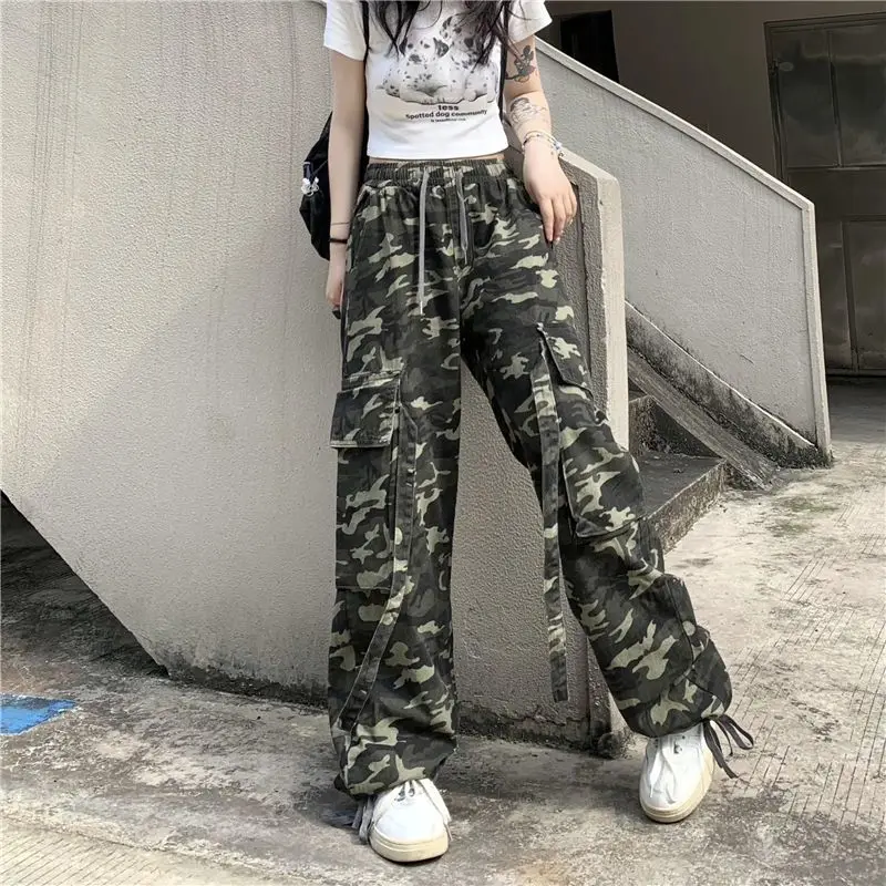 2023 Streetwear Fashion Casual Loose Camouflage High Waist Elastic Waist Wide Leg Korean Women's Clothes Trousers Sports Pants
2023 Streetwear Fashion Casual Loose Camouflage High Waist Elastic Waist Wide Leg Korean Women's Clothes Trousers Sports Pants
