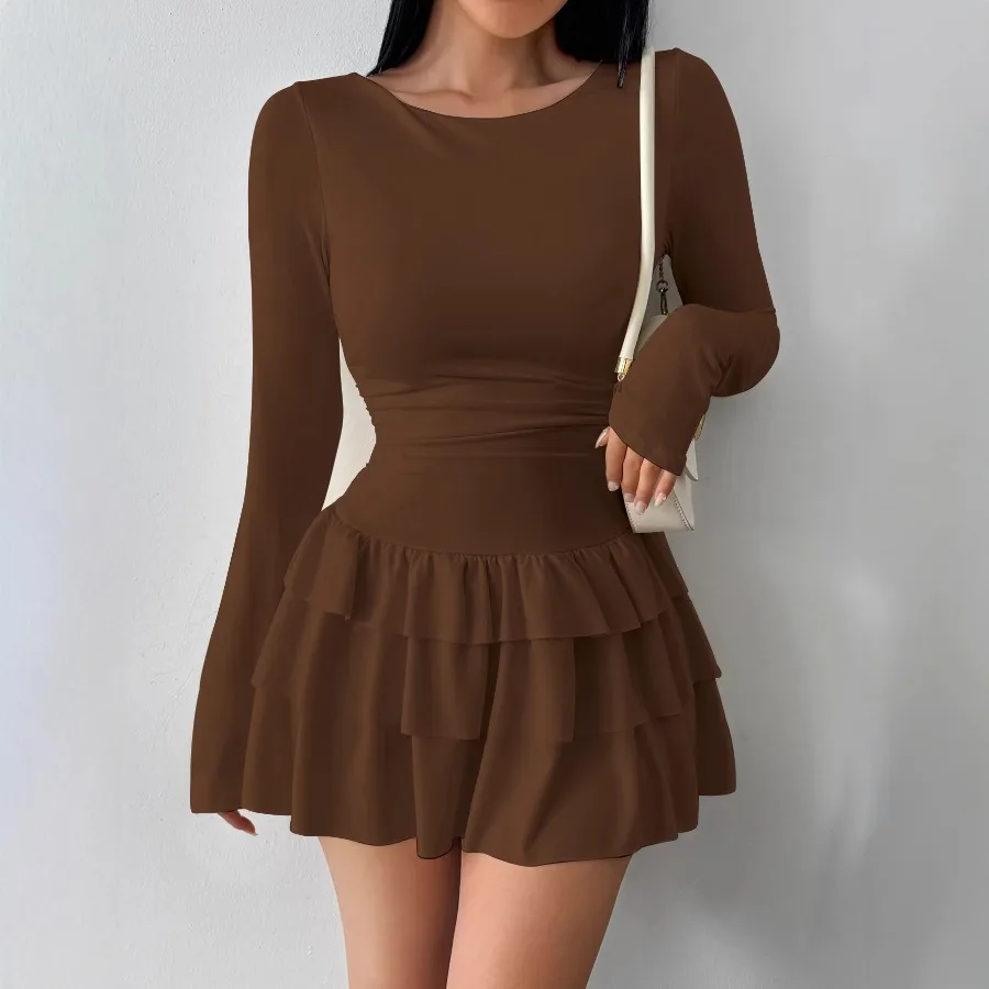 【New style】 - European and American new women's clothing autumn and winter solid color slim figure slimming temperament long-sl
【New style】 - European and American new women's clothing autumn and winter solid color slim figure slimming temperament long-sl