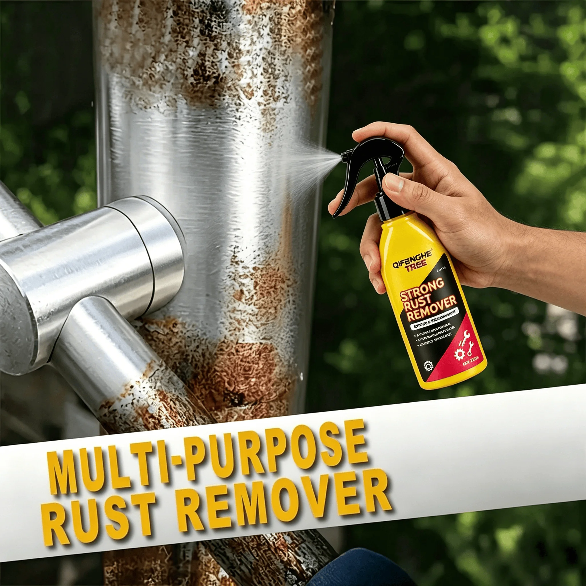 Metal Rust Remover & Protective Spray, Iron Converter, for Car Parts Tires Rims Doors, Effectively Removes Rust Repairs 150ml
Metal Rust Remover & Protective Spray, Iron Converter, for Car Parts Tires Rims Doors, Effectively Removes Rust Repairs 150ml