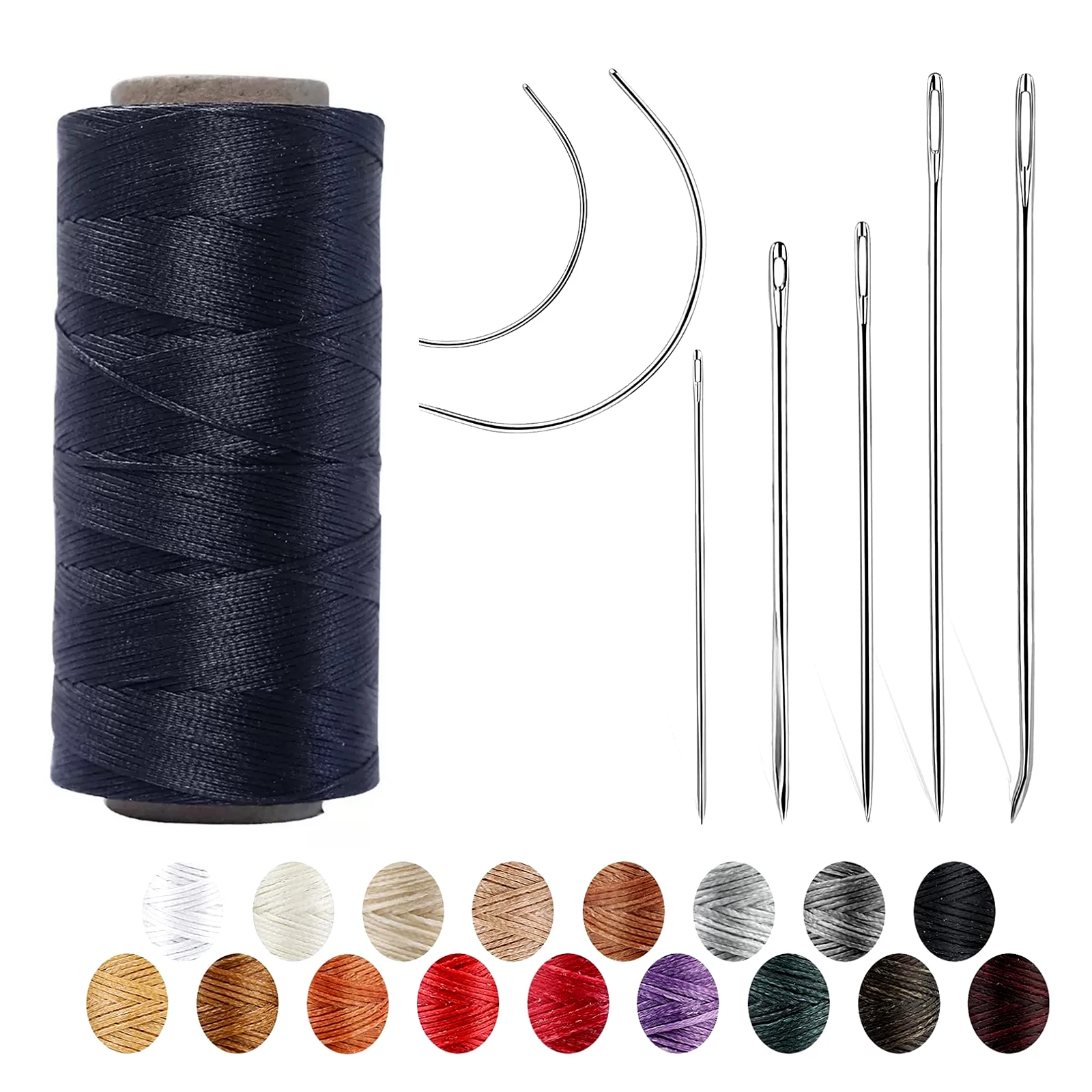 260m Leather Sewing Waxed Thread with Hand Sewing Needles for Home Upholstery Carpet Leather Canvas Repair and Sewing 
260m Leather Sewing Waxed Thread with Hand Sewing Needles for Home Upholstery Carpet Leather Canvas Repair and Sewing