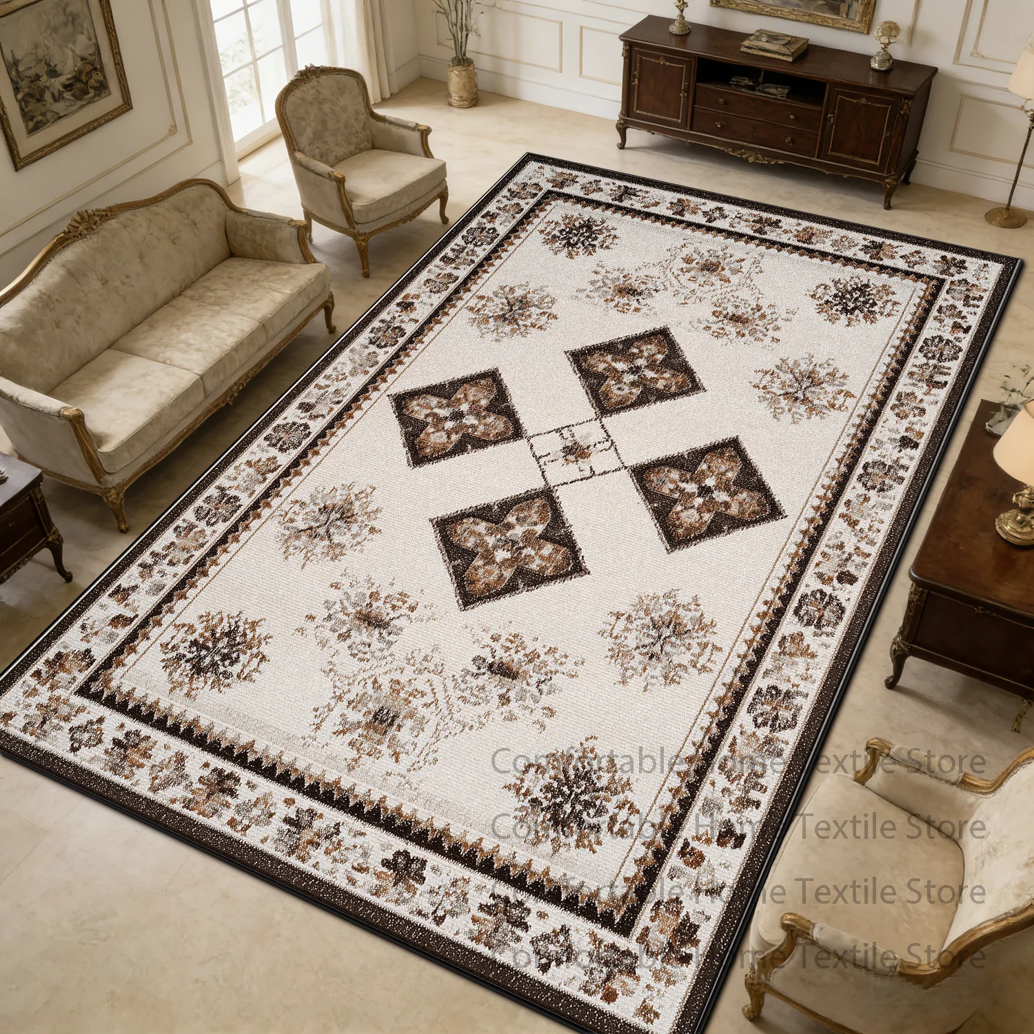 Белый ковер в этническом стиле ретро, нескользящий, пушистый, для декора гостиной, моющийся, мягкий, большой, с коротким ворсом, напольный коврик
Белый ковер в этническом стиле ретро, нескользящий, пушистый, для декора гостиной, моющийся, мягкий, большой, с коротким ворсом, напольный коврик