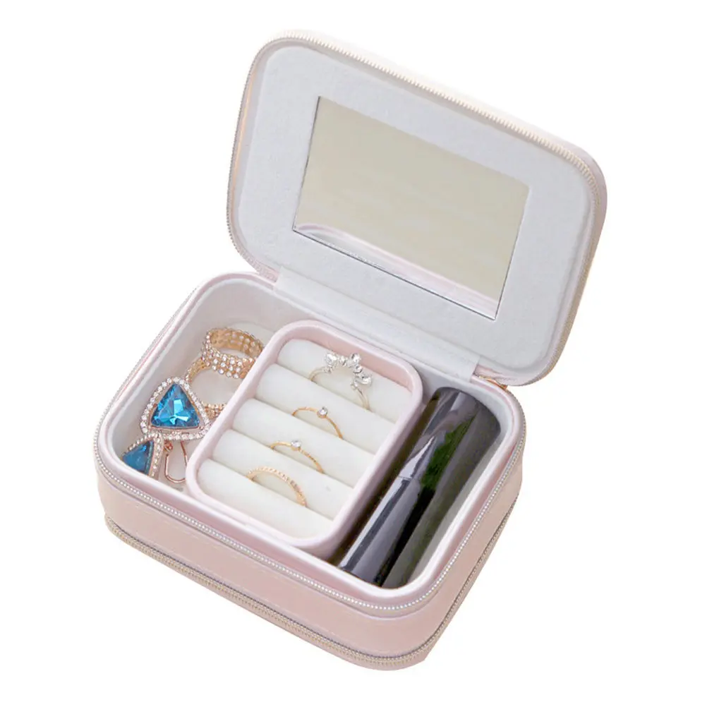 PU Jewelry Box for Women Girls Compact Dual-Zipper Design with Built-in Mirror Ideal Gift for Birthday Valentine Wedding
PU Jewelry Box for Women Girls Compact Dual-Zipper Design with Built-in Mirror Ideal Gift for Birthday Valentine Wedding