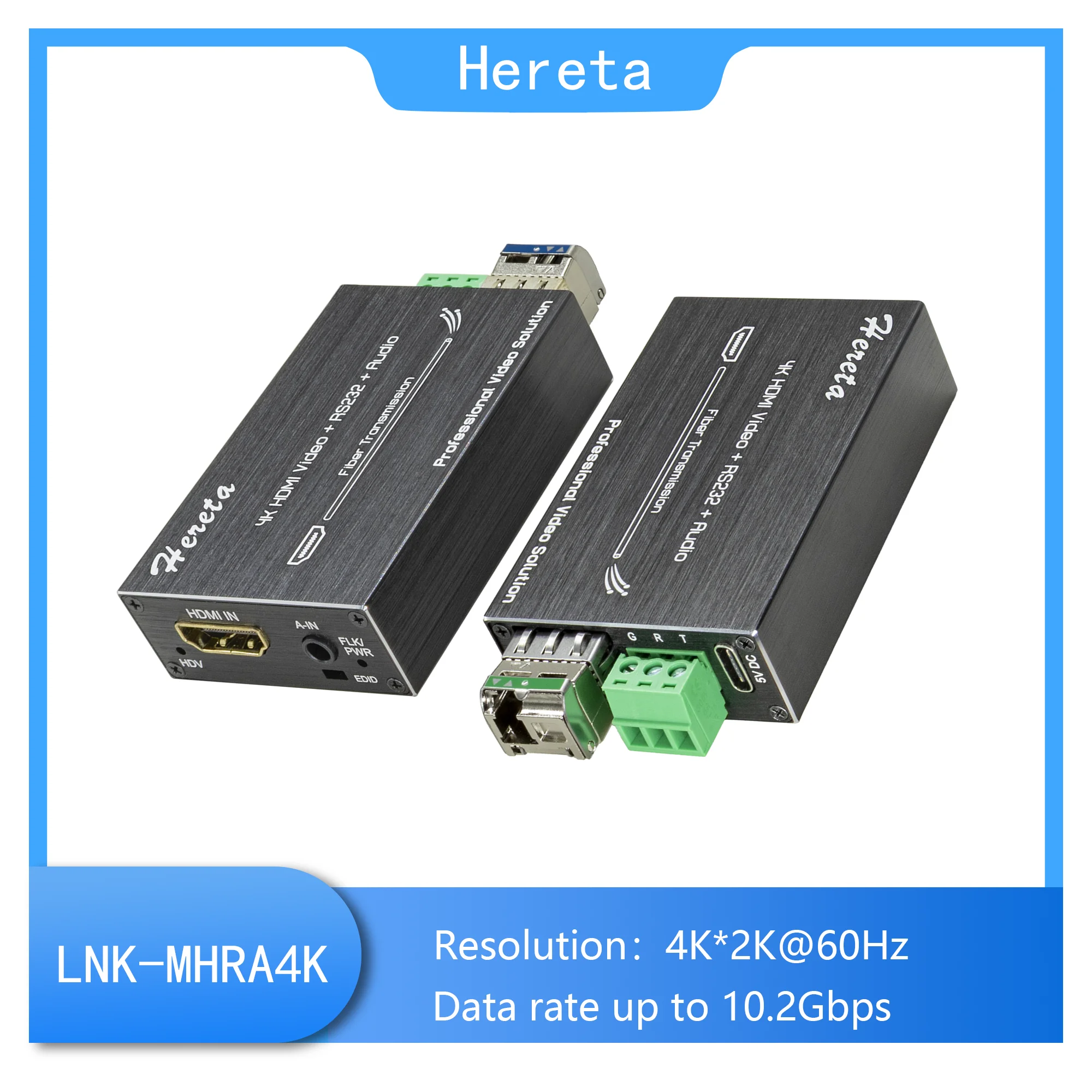Mini 4K HDMI Fiber Extender 4K@60Hz Stereo Audio RS232 Single Mode Single Fiber LC SFP Optical Transceiver 20km
Mini 4K HDMI Fiber Extender 4K@60Hz Stereo Audio RS232 Single Mode Single Fiber LC SFP Optical Transceiver 20km