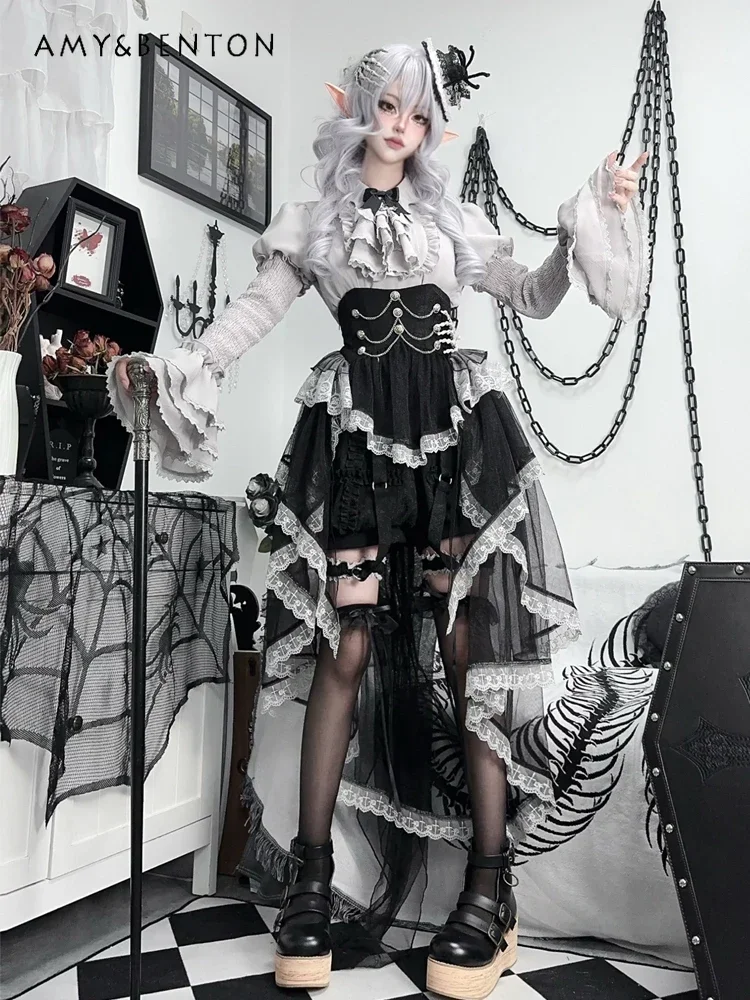 Harajuku Lolita Goth Ретро OP Юбка Комплекты Фонарь Рубашка с Длинным Рукавом Необычная Юбка Субкультура Комплекты Из Двух Частей Женские Наряды2025
Harajuku Lolita Goth Ретро OP Юбка Комплекты Фонарь Рубашка с Длинным Рукавом Необычная Юбка Субкультура Комплекты Из Двух Частей Женские Наряды2025