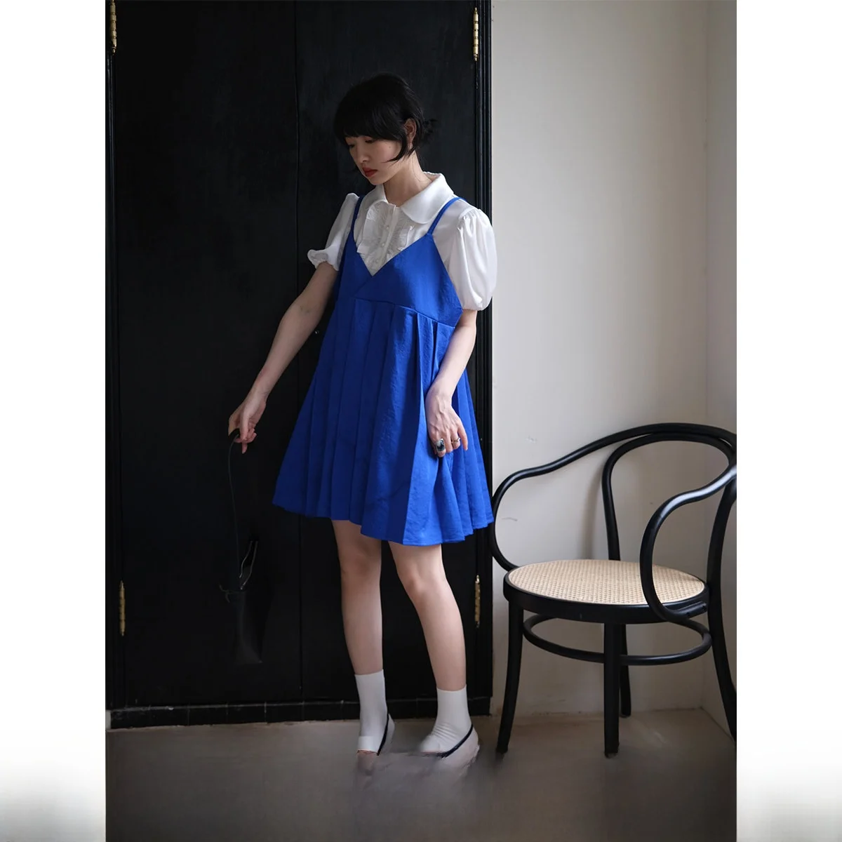 Dorydory High Waist Pleated Klein Blue Dress Loose Versatile Shoulder Bared Strap Dress Summer New Style A-Line Long Dress
Dorydory High Waist Pleated Klein Blue Dress Loose Versatile Shoulder Bared Strap Dress Summer New Style A-Line Long Dress