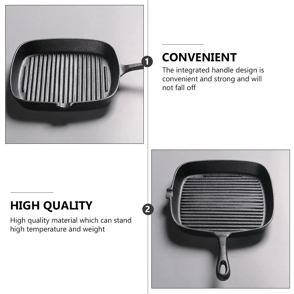 Steak Frying Cast Iron Non stick Griddle Square Uncoated Baking Pan Square Frying Pan Camping Hiking Equipment
Steak Frying Cast Iron Non stick Griddle Square Uncoated Baking Pan Square Frying Pan Camping Hiking Equipment