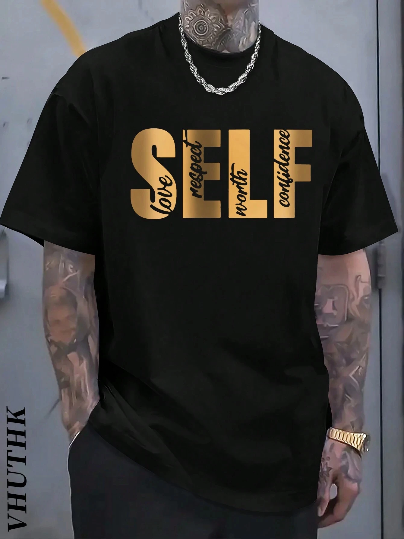 Self Love Respect Worth Confidence Black White Navy Tshirt Vhuthk Brand Gold Text Print Unisex Cotton Streetwear Casual Outfit
Self Love Respect Worth Confidence Black White Navy Tshirt Vhuthk Brand Gold Text Print Unisex Cotton Streetwear Casual Outfit