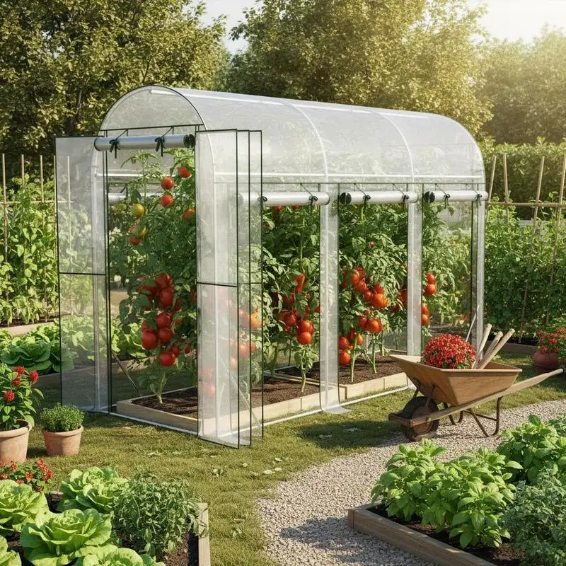 Walk-in Tunnel Greenhouse, Hoop House Greenhouse with 8 Roll-Up Doors, 10' x 3' x 6.5', Clear
Walk-in Tunnel Greenhouse, Hoop House Greenhouse with 8 Roll-Up Doors, 10' x 3' x 6.5', Clear