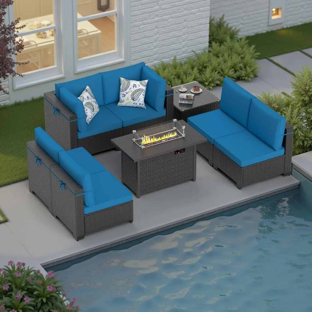 8 Pieces Patio Furniture Set with Fire Pit Table,with Coffee Table and Washable Cushions,Outdoor Wicker Patio Furniture Sets
8 Pieces Patio Furniture Set with Fire Pit Table,with Coffee Table and Washable Cushions,Outdoor Wicker Patio Furniture Sets