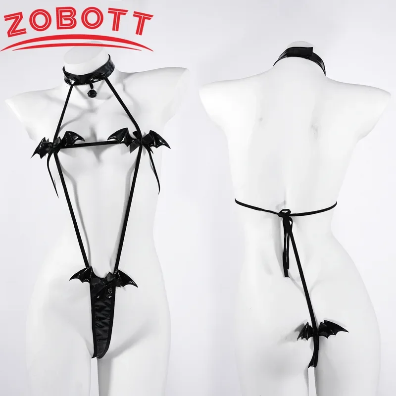 MN1 Bikini Sexy striped straps Lingerie cosplay bat black Mini Bikini Erotic Costumes Underwear Set8/yG
MN1 Bikini Sexy striped straps Lingerie cosplay bat black Mini Bikini Erotic Costumes Underwear Set8/yG