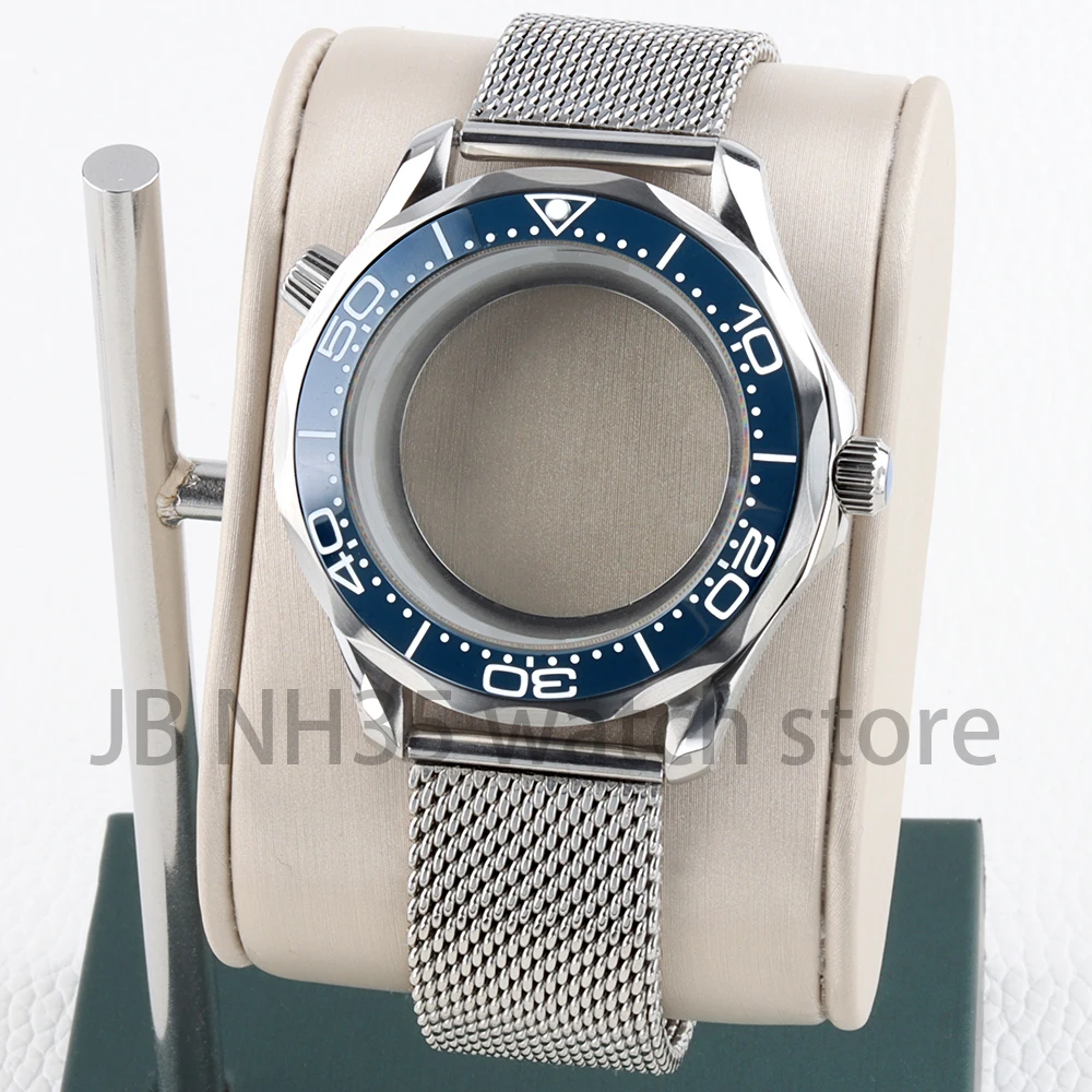 NH35 Watch Case 41mm Solid 316L Stainless Steel 10ATM Waterproof for Seamaster 300 NH35 NH36 Automatic Movement Mesh Strap
NH35 Watch Case 41mm Solid 316L Stainless Steel 10ATM Waterproof for Seamaster 300 NH35 NH36 Automatic Movement Mesh Strap