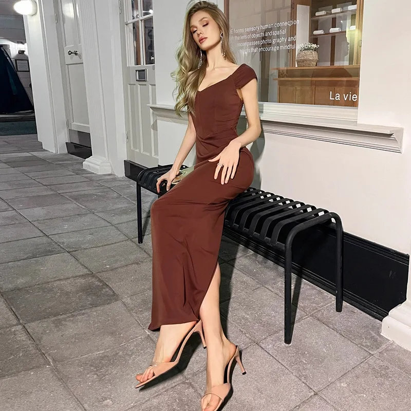 Tsiisd Fashion V Neck Backless Maxi Dress Women Slim Elegance Wedding Formal Evening Party Dress 2026 Female Bodycon Dress New
Tsiisd Fashion V Neck Backless Maxi Dress Women Slim Elegance Wedding Formal Evening Party Dress 2026 Female Bodycon Dress New