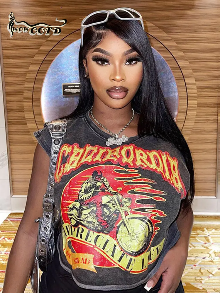 WOWOOTD O Neck T Shirts Casual Print graph Crop Tops Ladies Sleeveless Loose Tees 2023 Wholesale y2k Clothes Streetwear Gray
WOWOOTD O Neck T Shirts Casual Print graph Crop Tops Ladies Sleeveless Loose Tees 2023 Wholesale y2k Clothes Streetwear Gray