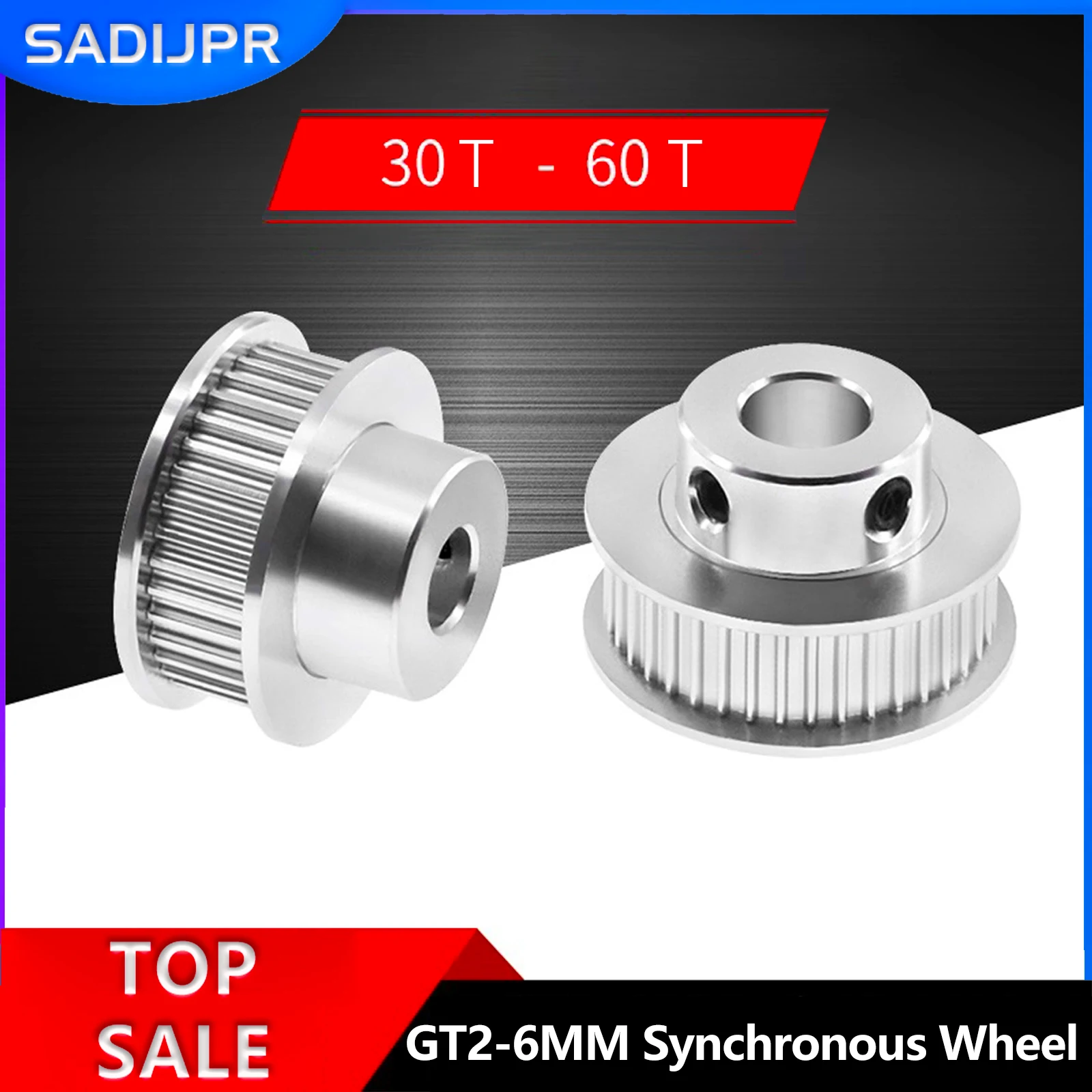 3D Printer Accessories GT2-6MM Synchronous Belt Pulley 30 Teeth 36 Teeth 40 Teeth 60 Teeth Inner Hole 5mm Bandwidth 6MM
3D Printer Accessories GT2-6MM Synchronous Belt Pulley 30 Teeth 36 Teeth 40 Teeth 60 Teeth Inner Hole 5mm Bandwidth 6MM