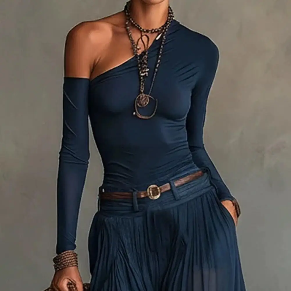 Body Shape Flattering Outfit One Shoulder Long Sleeve Top with Belt,Tight Fit Outfit Summer Vacation Beach Matching Outfits
Body Shape Flattering Outfit One Shoulder Long Sleeve Top with Belt,Tight Fit Outfit Summer Vacation Beach Matching Outfits