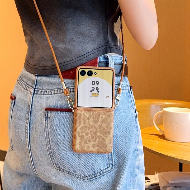 Brown Leather Flip Phone Cover for Samsung Galaxy Z Flip7/Z Flip6/Z Flip5/Z Flip4 with Detachable Shoulder Strap
Brown Leather Flip Phone Cover for Samsung Galaxy Z Flip7/Z Flip6/Z Flip5/Z Flip4 with Detachable Shoulder Strap