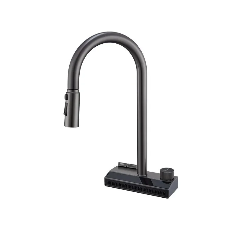 Kitchen digital display Feiyu waterfall faucet hot and cold pull-out all-copper vegetable basin sink
Kitchen digital display Feiyu waterfall faucet hot and cold pull-out all-copper vegetable basin sink