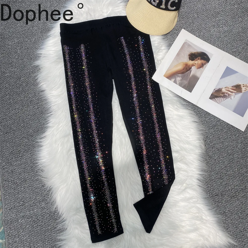 Blingbling блестящие женские брюки с горячим сверлением, универсальные осенне-зимние эластичные женские тонкие черные леггинсы до щиколотки
Blingbling блестящие женские брюки с горячим сверлением, универсальные осенне-зимние эластичные женские тонкие черные леггинсы до щиколотки