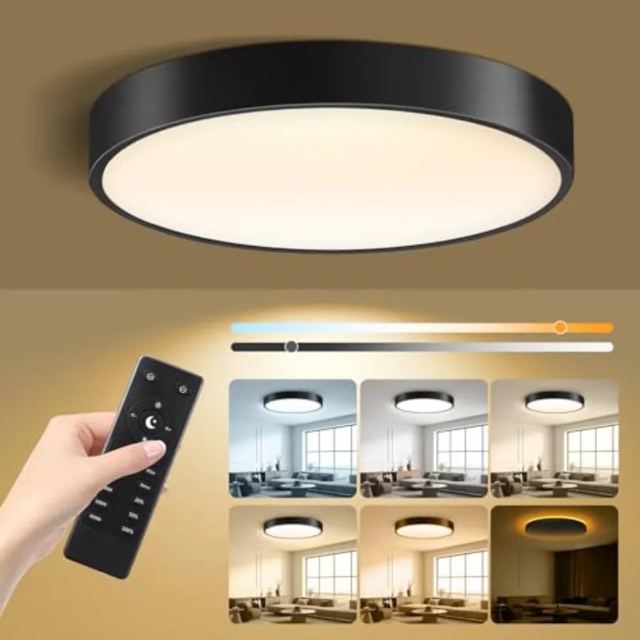 Flush Mount Ceiling Light with Remote Control and Night Light 5CCT Dimmable Ceiling Light Fixture 20W 2000LM 2700K-6500K Adjust
Flush Mount Ceiling Light with Remote Control and Night Light 5CCT Dimmable Ceiling Light Fixture 20W 2000LM 2700K-6500K Adjust