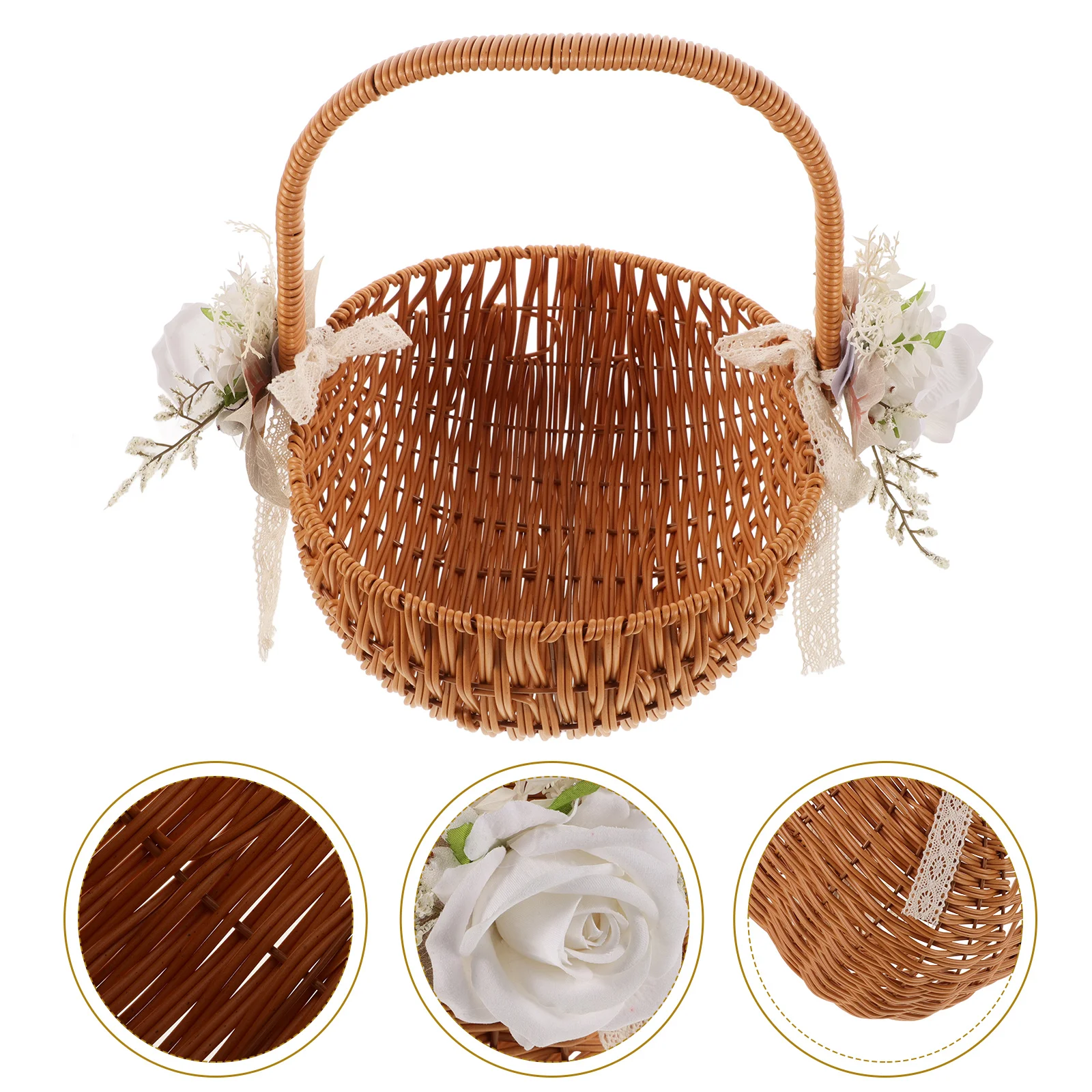 Seagrass Rattan Portable Flower Basket Floral Bridesmaid Handheld Storage Baskets
Seagrass Rattan Portable Flower Basket Floral Bridesmaid Handheld Storage Baskets