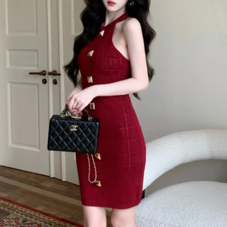 Sexy Neckline Knitted Short Skirt Design Heavy Duty Bodycon Dress Korean Style Slim Fit Soft Fabric Bright Thread Summer Fashion
Sexy Neckline Knitted Short Skirt Design Heavy Duty Bodycon Dress Korean Style Slim Fit Soft Fabric Bright Thread Summer Fashion