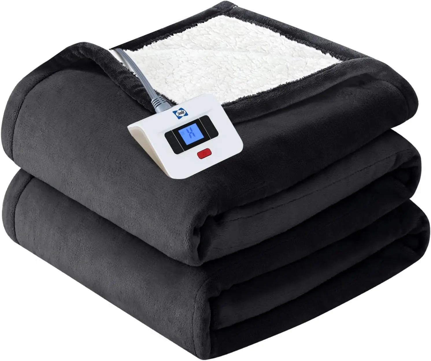 Electric Full Size Heated Blanket, Flannel & Sherpa, Fast Heating with 10 Levels & 12H Auto Shut Off, Machine Washable, Grey
Electric Full Size Heated Blanket, Flannel & Sherpa, Fast Heating with 10 Levels & 12H Auto Shut Off, Machine Washable, Grey