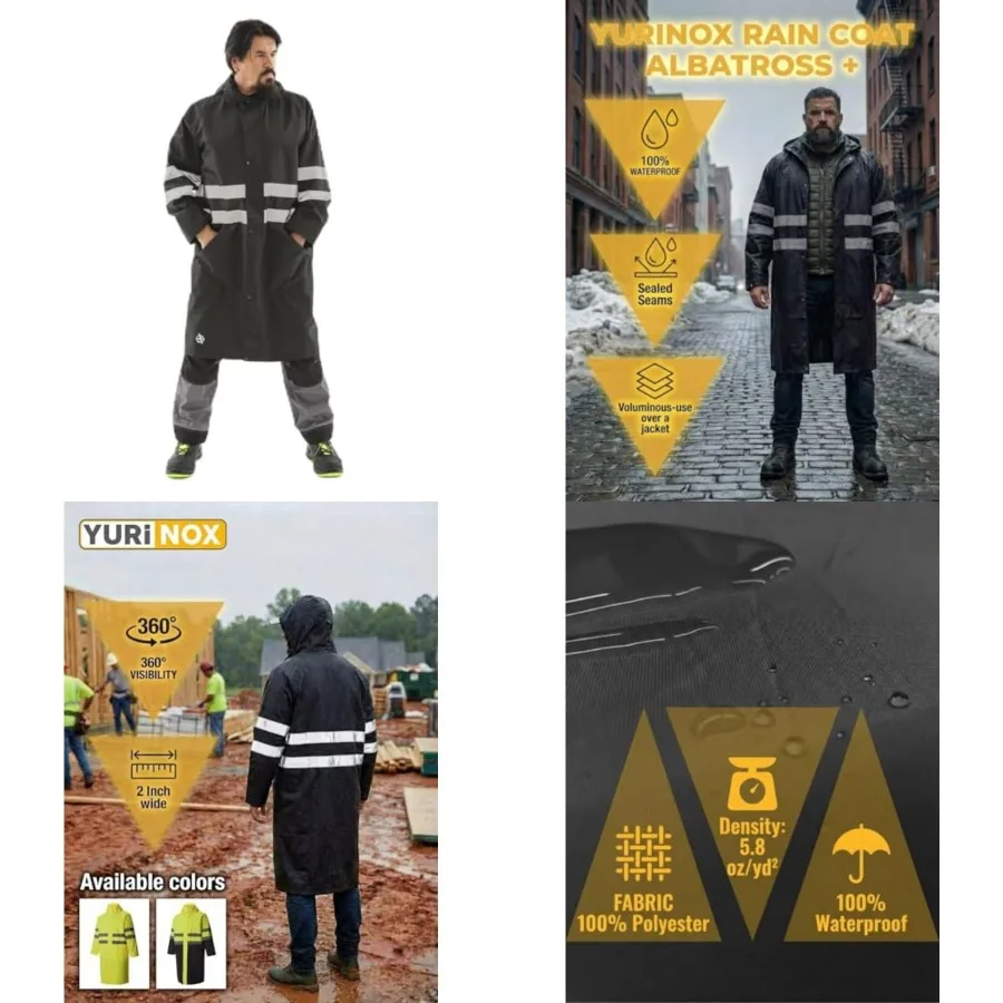 Safety Raincoat ALBATROSS PLUS Long Hooded Waterproof Emergency Rain Jacket Poncho for Men Women Adults
Safety Raincoat ALBATROSS PLUS Long Hooded Waterproof Emergency Rain Jacket Poncho for Men Women Adults