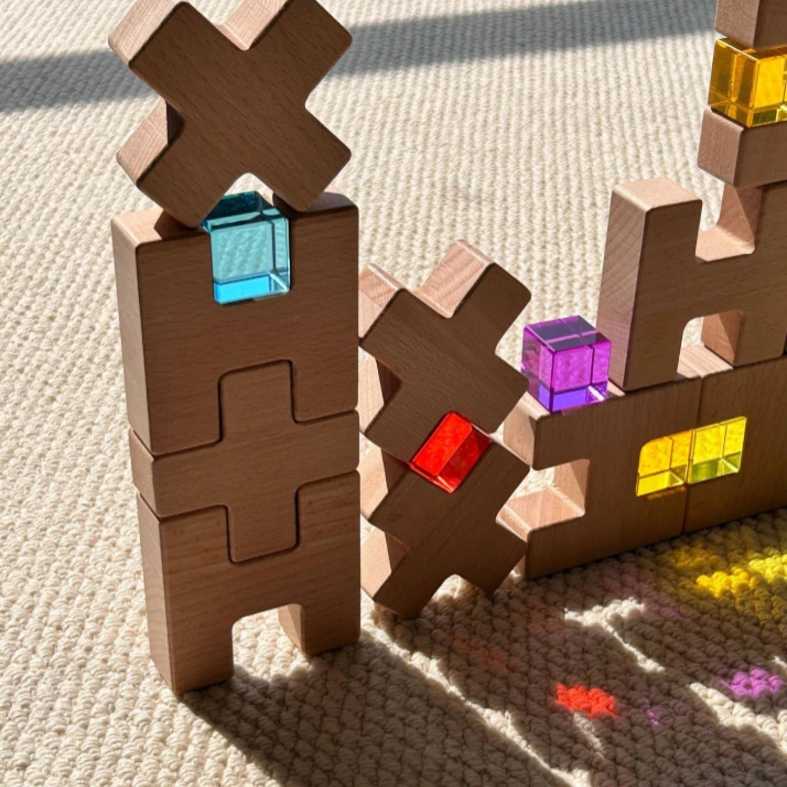 Interlocking Wooden Blocks Open Ended Play Rainbow Building Blocks Wooden Stacking Toy STEM Learning Educational Stacking Toy
Interlocking Wooden Blocks Open Ended Play Rainbow Building Blocks Wooden Stacking Toy STEM Learning Educational Stacking Toy