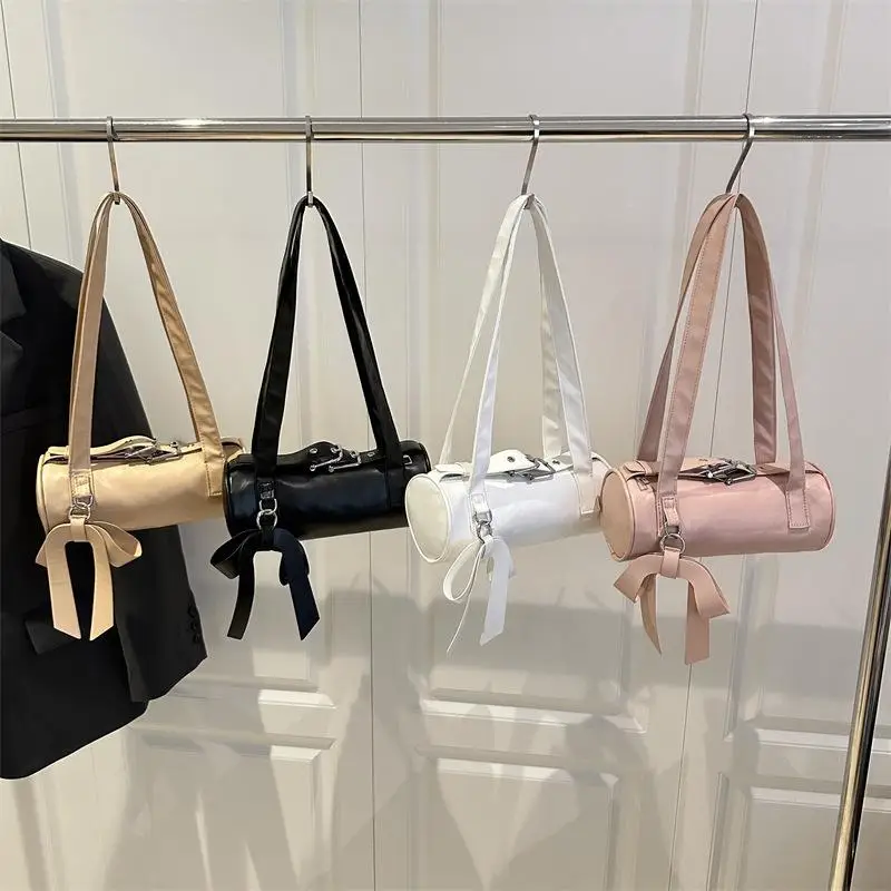 Stylish Women's Cylindrical PU Handbag with Bowknot, Trendy Shoulder Bag for Commuters
Stylish Women's Cylindrical PU Handbag with Bowknot, Trendy Shoulder Bag for Commuters