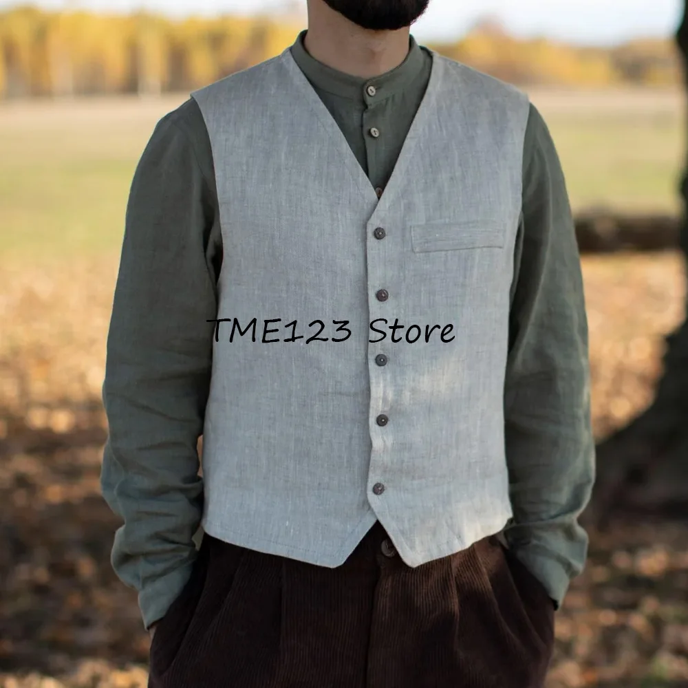 Лучший мужской классический жилет из льняной ткани, однобортный модный костюм, жилеты с v-образным вырезом для мужчин, легкие и повседневные мужские костюмы для спецодежды
Лучший мужской классический жилет из льняной ткани, однобортный модный костюм, жилеты с v-образным вырезом для мужчин, легкие и повседневные мужские костюмы для спецодежды