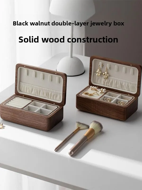 Двухслойная деревянная шкатулка для украшений из орехового дерева класса люкс, винтажный органайзер для хранения, подарочная коробка в стиле 90-х для спальни с ретро-элементами
Двухслойная деревянная шкатулка для украшений из орехового дерева класса люкс, винтажный органайзер для хранения, подарочная коробка в стиле 90-х для спальни с ретро-элементами