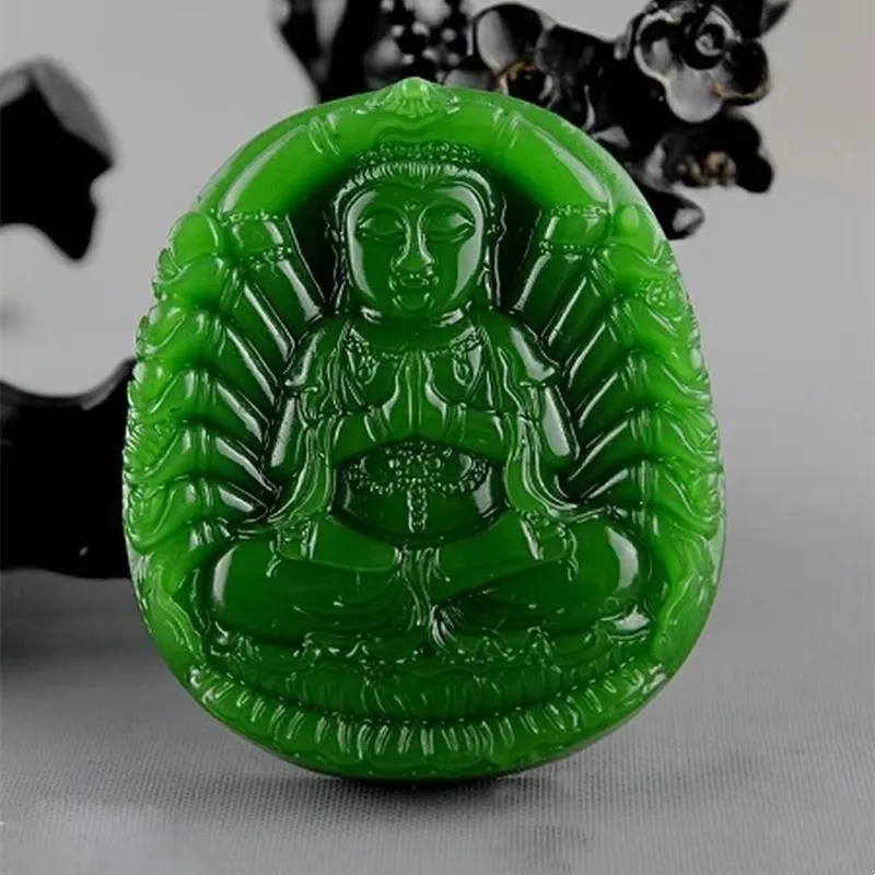 Chinese Natural Jade Green Hand-carved Avalokitesvara Pendant Fashion Boutique Jewelry Men and Women Necklace Popular Gifts
Chinese Natural Jade Green Hand-carved Avalokitesvara Pendant Fashion Boutique Jewelry Men and Women Necklace Popular Gifts