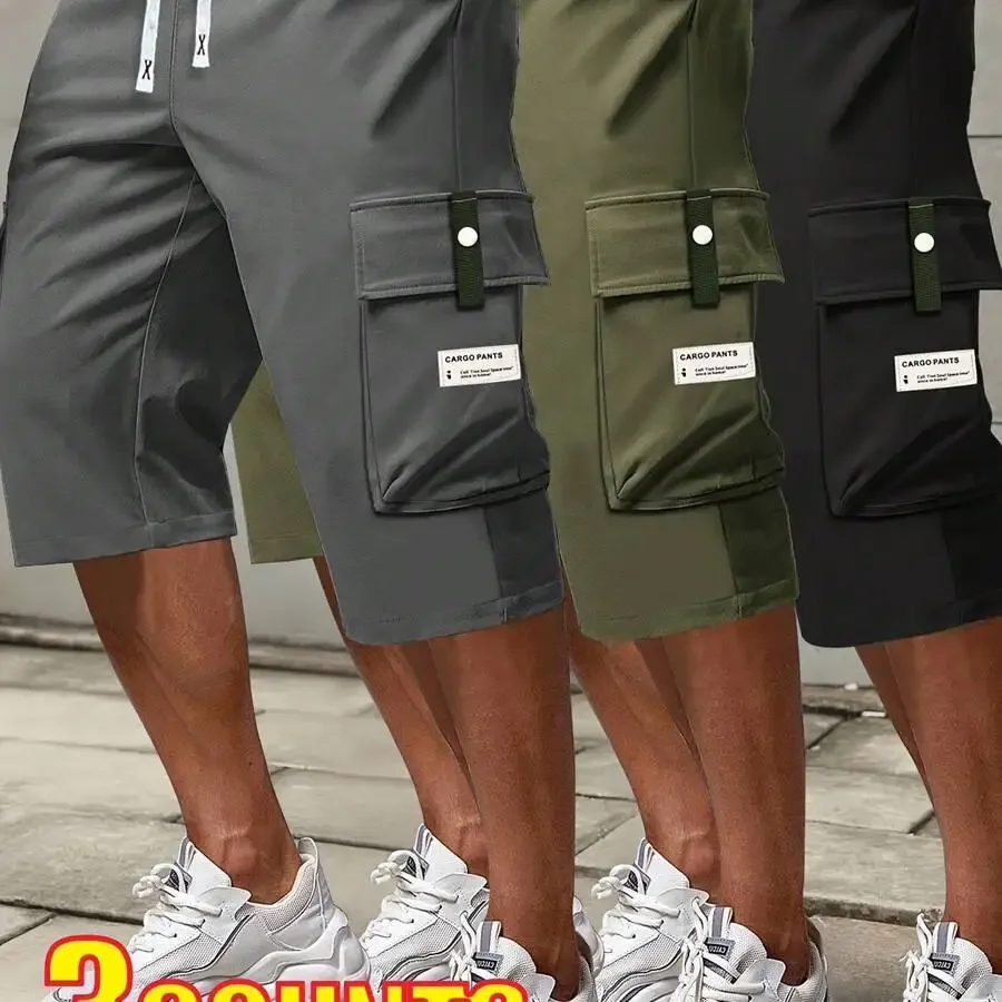 Mens Summer Cargo Shorts With Drawstring Waist Large Pockets Letter Patch Casual Sporty Style Regular Fit
Mens Summer Cargo Shorts With Drawstring Waist Large Pockets Letter Patch Casual Sporty Style Regular Fit