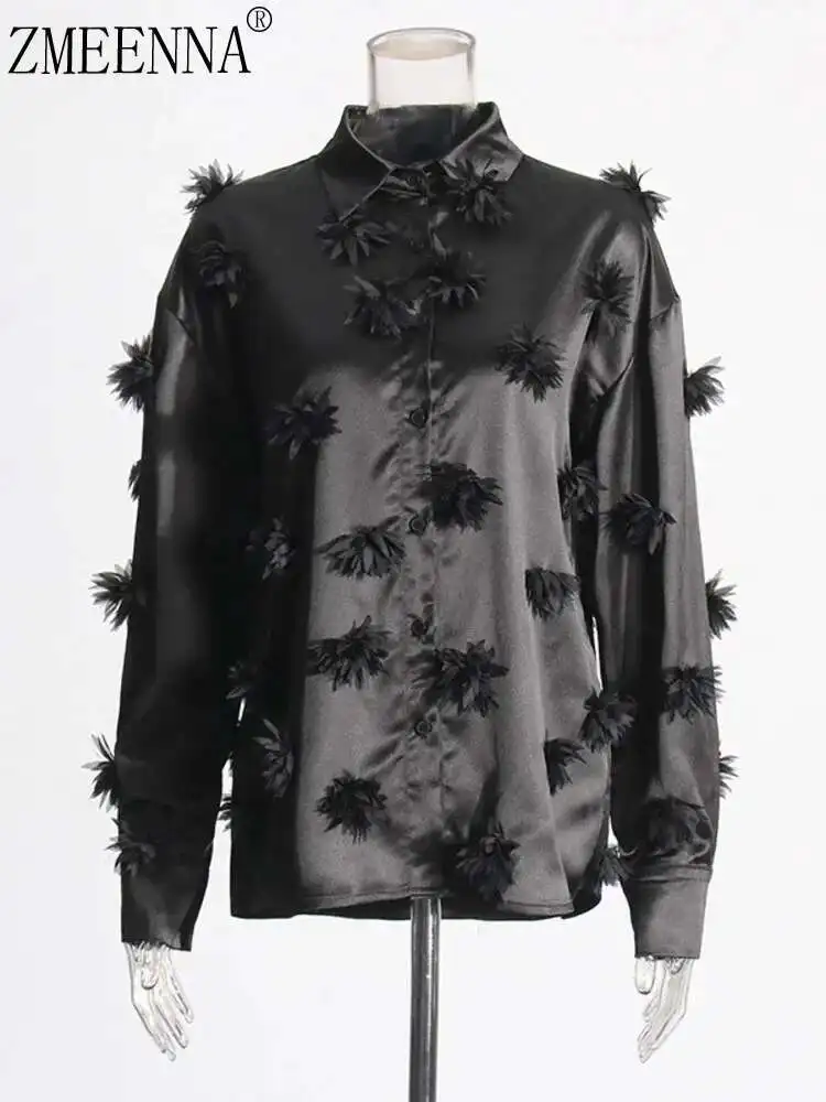 ZMEENNA 2024 Summer New Women's T-shirt Three-dimensiona Flower Patchwork Stain Lapel Single-breasted Solid Color Blouse XF2315
ZMEENNA 2024 Summer New Women's T-shirt Three-dimensiona Flower Patchwork Stain Lapel Single-breasted Solid Color Blouse XF2315