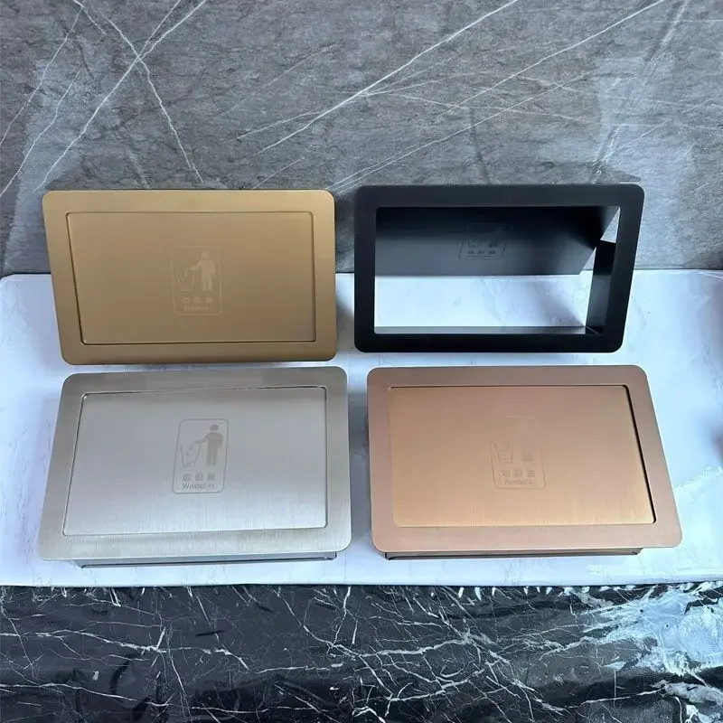 1Piece Wall Mount 304 Stainless Steel Trash Cover Inward Flip Lid With Back Chute Rose Gold Brushed Steel Titanium Black
1Piece Wall Mount 304 Stainless Steel Trash Cover Inward Flip Lid With Back Chute Rose Gold Brushed Steel Titanium Black
