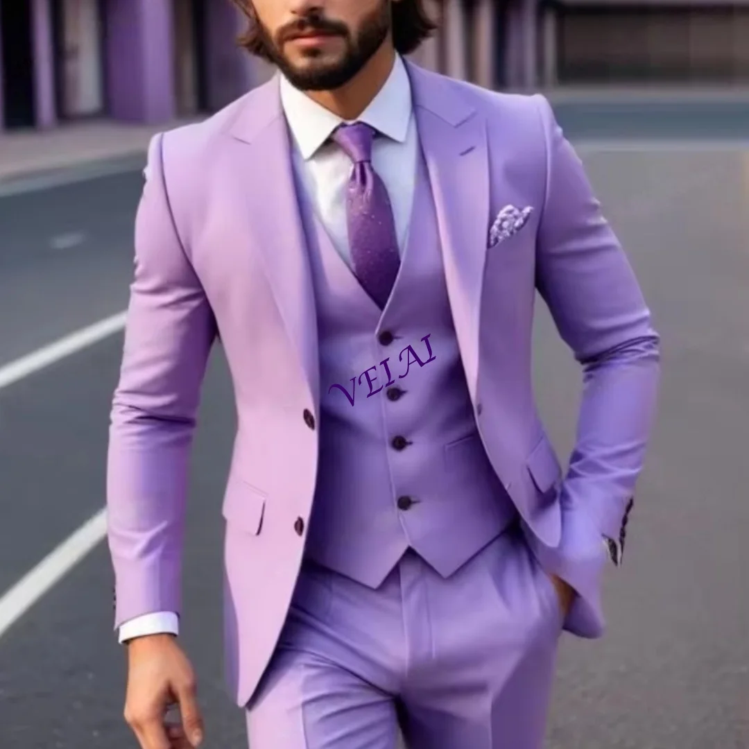 CustomizedNew Lavender Formal Occasion Business Men Suit Groom Groomsman Wedding Party Prom Male Tuxedos 3 Piece Set Blazer Vest
CustomizedNew Lavender Formal Occasion Business Men Suit Groom Groomsman Wedding Party Prom Male Tuxedos 3 Piece Set Blazer Vest