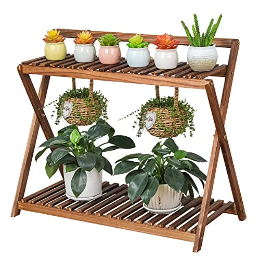 Indoor Plant Stand for Multiple Plants 2 Tier Wood Corner Plant Shelf Rack with Planter Hanger Outdoor Flower Pot Stand Holder
Indoor Plant Stand for Multiple Plants 2 Tier Wood Corner Plant Shelf Rack with Planter Hanger Outdoor Flower Pot Stand Holder