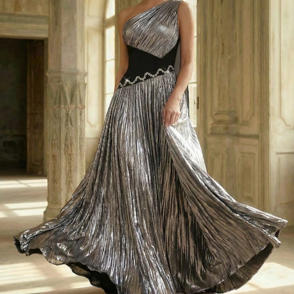 Customized Silver Fashion Sexy Pleat Ruched Draped Rhinestone A-line One-shoulder Long Dresses Evening Dresses For Wedding Party
Customized Silver Fashion Sexy Pleat Ruched Draped Rhinestone A-line One-shoulder Long Dresses Evening Dresses For Wedding Party