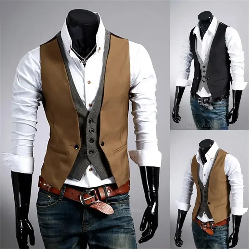 2023 Spring and Autumn New Fake Two Piece Men's Slim Fit Vest Men's Fashion Plaid Business Vest
2023 Spring and Autumn New Fake Two Piece Men's Slim Fit Vest Men's Fashion Plaid Business Vest
