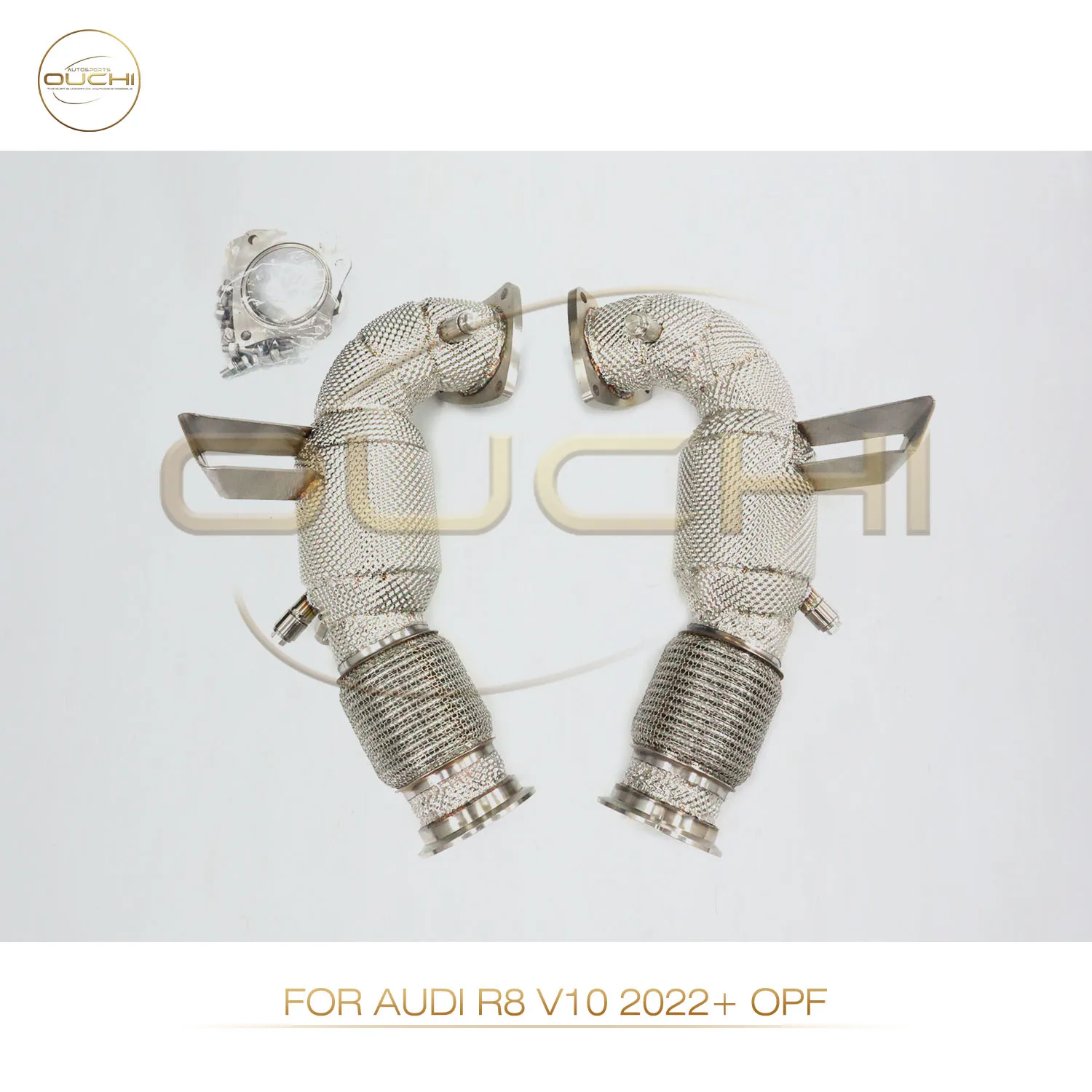 OUCHI Factory Direct Sales SS304 Downpipe for Audi R8 V10 2022+ With Heat Shield Exhaust +10% Horsepower Easy Install
OUCHI Factory Direct Sales SS304 Downpipe for Audi R8 V10 2022+ With Heat Shield Exhaust +10% Horsepower Easy Install
